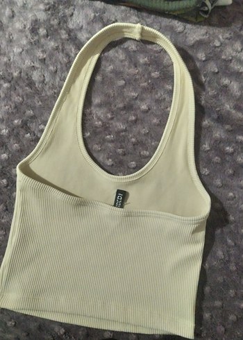 H&M Bej Kadın Boyundan baglamali Crop Top