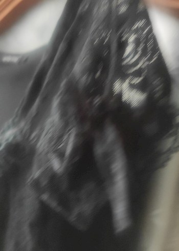 Siyah Midi V Yaka Drape Detaylı Kadın Elbise - Görsel 5