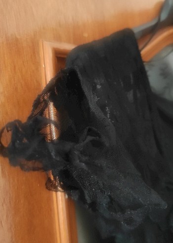 Siyah Midi V Yaka Drape Detaylı Kadın Elbise - Görsel 4