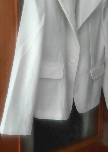 Beyaz Kadın Blazer Ceket - Görsel 3