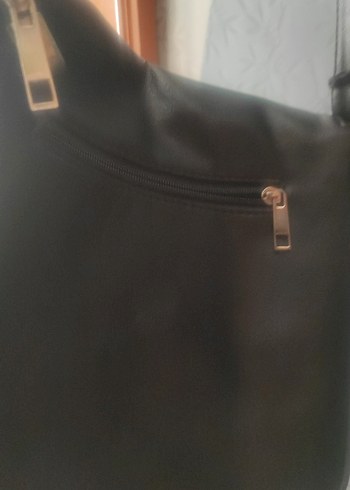 Siyah Deri Tokalı Kadın Çanta - Görsel 2