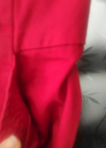 Düğmeli Kırmızı Mini Etek - Görsel 3