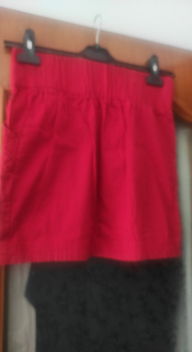 Düğmeli Kırmızı Mini Etek - Görsel 5