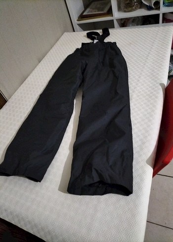 Siyah çocuk Kayak Pantolonu, Belden Kemerli, Geniş Kesim