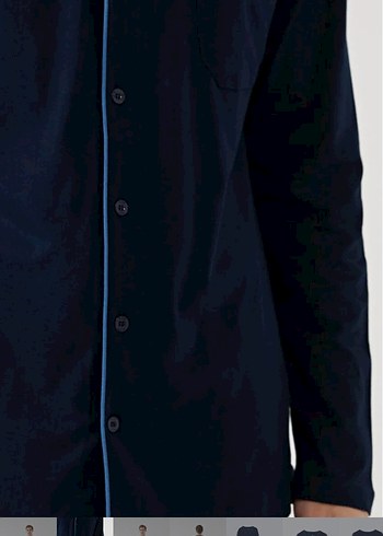 Lacivert V Yaka Erkek Pijama Takımı - Görsel 2