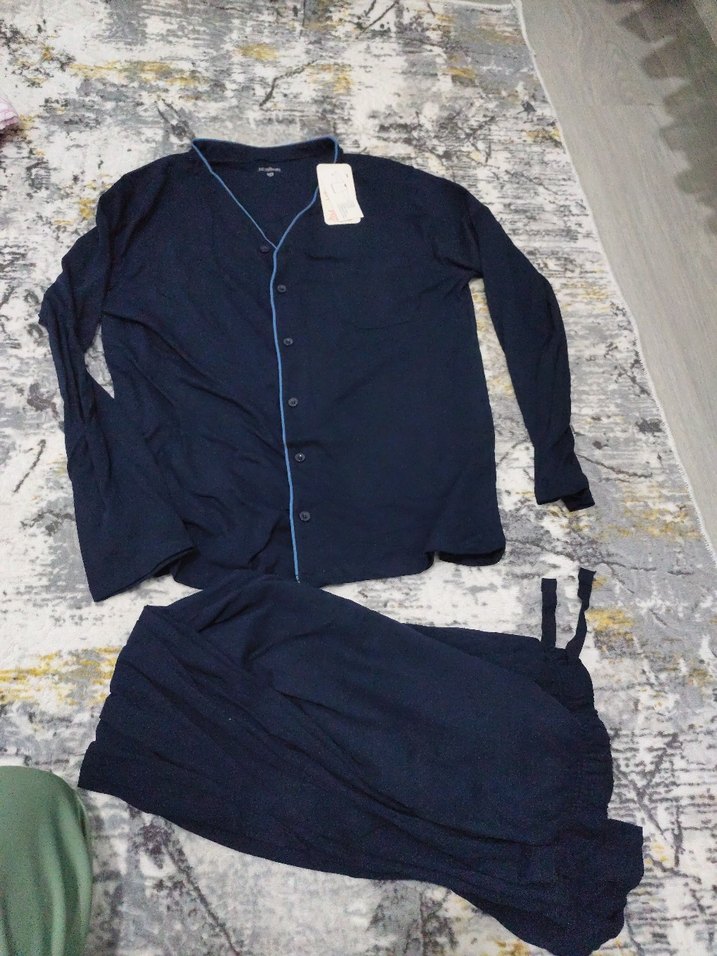 Lacivert V Yaka Erkek Pijama Takımı - Görsel 5