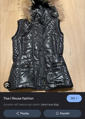 orjinal Kürk Detaylı Siyah Kadın Yelek - Görsel 5