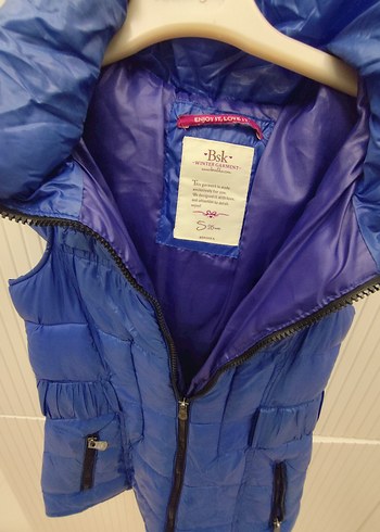 Koyu Mavi Fermuarlı Kolsuz Mini Yelek - Görsel 6