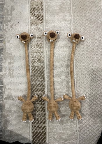 Bej ve Gri Uzun Boyunlu amigurumi Oyuncak - Görsel 2