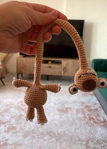Bej ve Gri Uzun Boyunlu amigurumi Oyuncak - Görsel 5