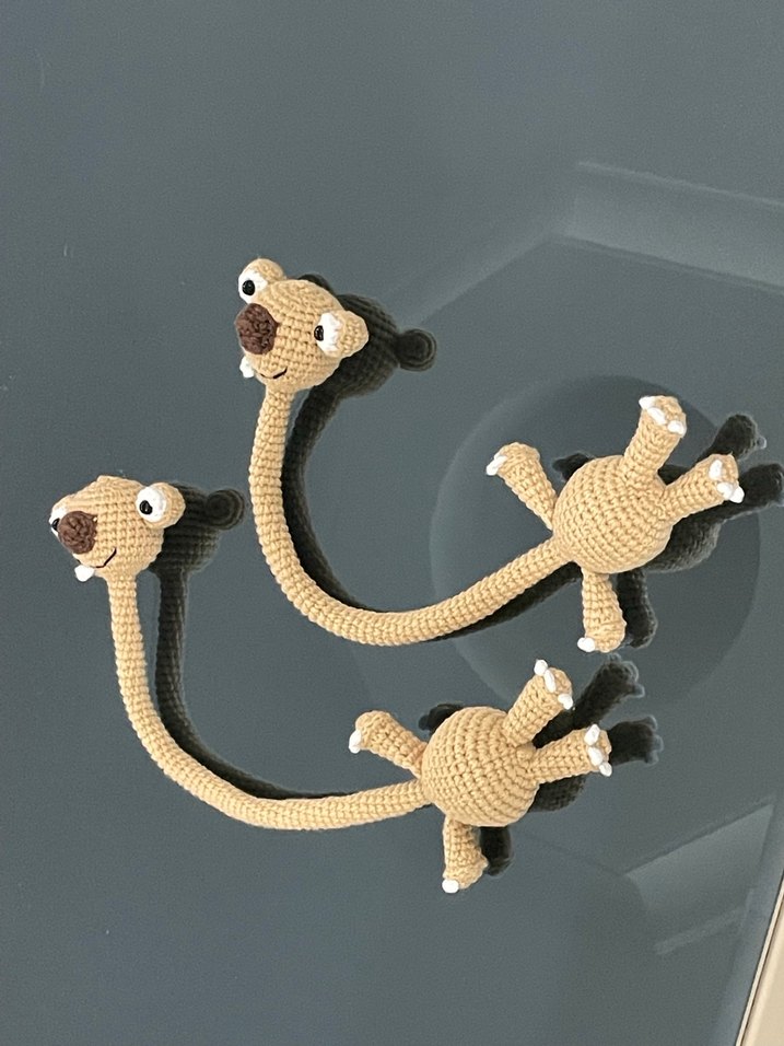 Bej ve Gri Uzun Boyunlu amigurumi Oyuncak - Görsel 4