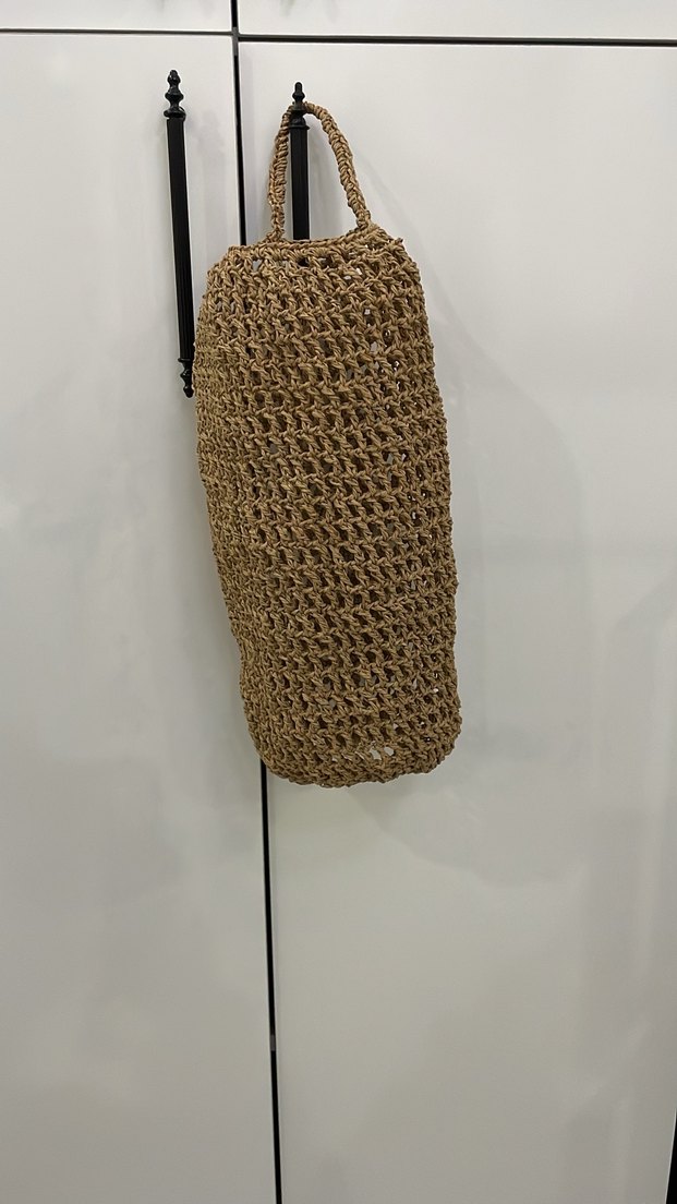 Bej Örgü hasır poşetlik - Görsel 4