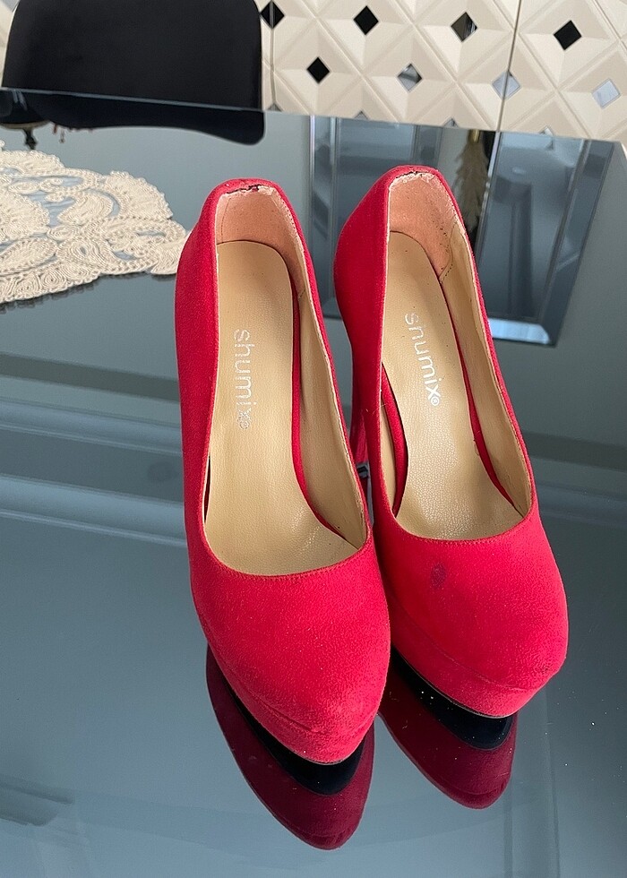 Platform topuk süet ayakkabı - Görsel 2