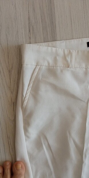 44 Beden beyaz Renk Krem bilekte kumaş pantolon