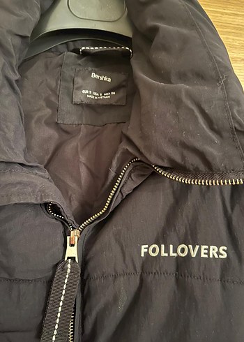 Bershka FOLLOVERS Siyah Fermuarlı Kadın Mont