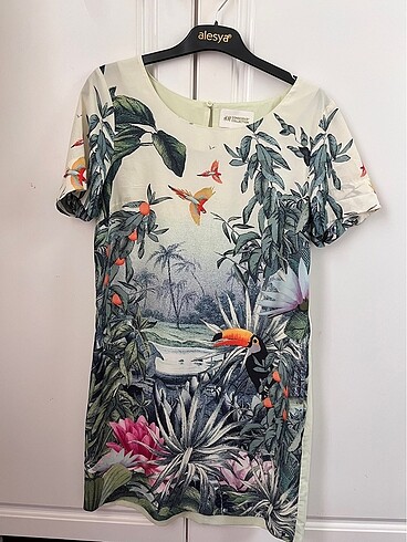 H&m tropikal desen elbise