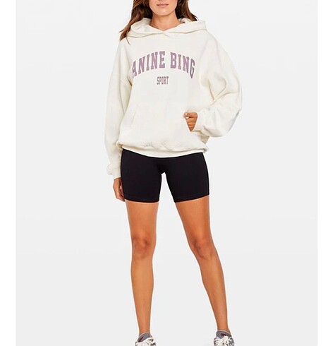 Beymen Anine Bing Harvey Sweatshirt in Off White & Purple