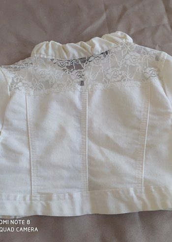 Beyaz Kolsuz Keten Bolero - Görsel 5