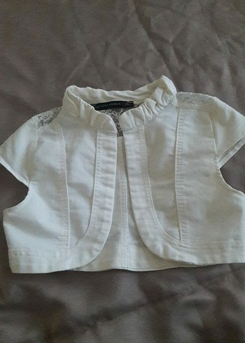 Beyaz Kolsuz Keten Bolero - Görsel 7