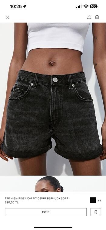 Zara mom fit denim şort