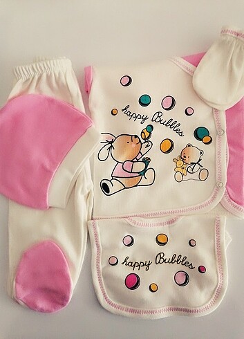 Kız bebek hastane çıkışı 5li set