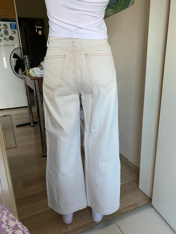Beyaz Midi jean - Görsel 3