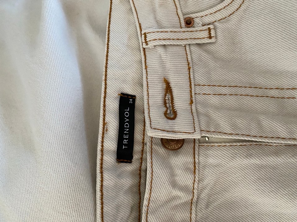 Beyaz Midi jean - Görsel 4
