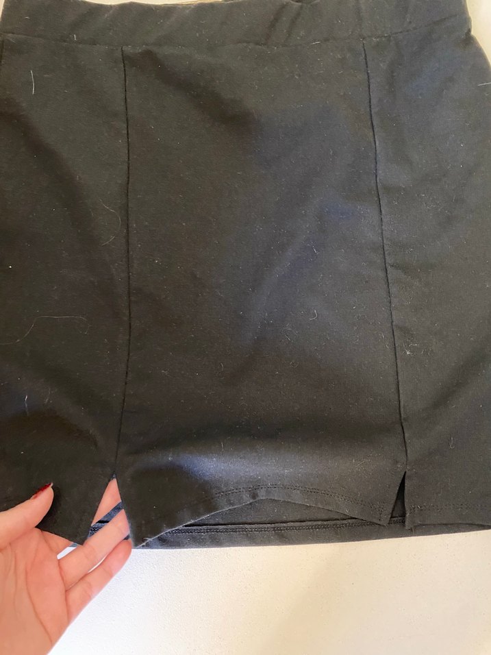 Siyah Düz Mini Etek - Görsel 2