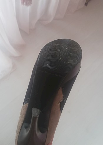 38 Beden Kadın Kahverengi Süet Çizme Stiletto Topuklu