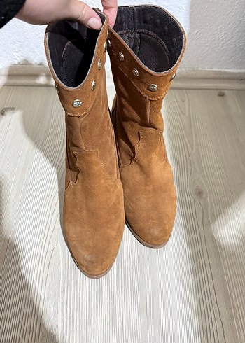 U.S. Polo Kahverengi Süet Kadın Bot,Topuklu - Görsel 3