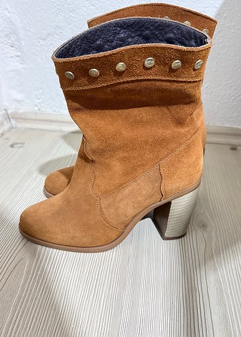 U.S. Polo Kahverengi Süet Kadın Bot,Topuklu - Görsel 5