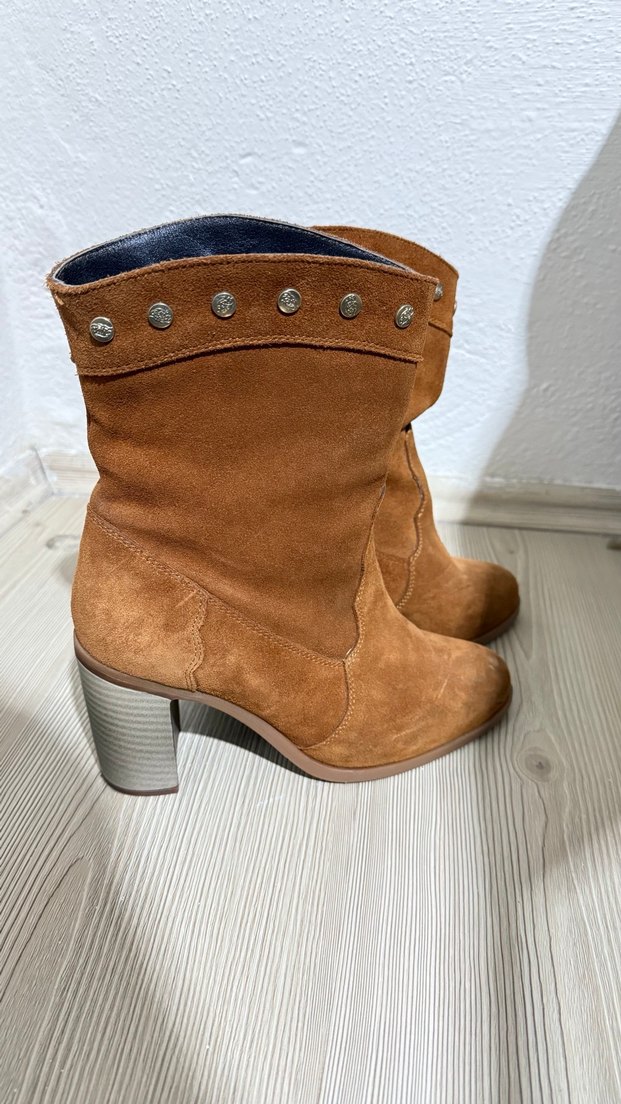 U.S. Polo Kahverengi Süet Kadın Bot,Topuklu - Görsel 2