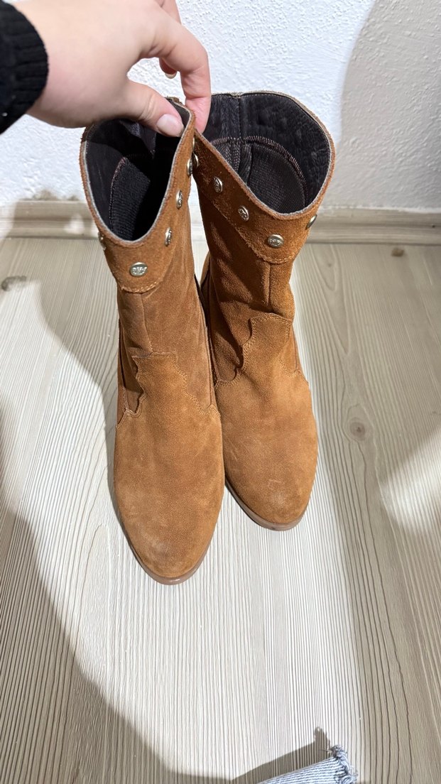 U.S. Polo Kahverengi Süet Kadın Bot,Topuklu - Görsel 3