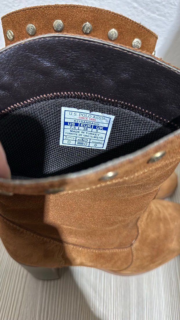 U.S. Polo Kahverengi Süet Kadın Bot,Topuklu - Görsel 4