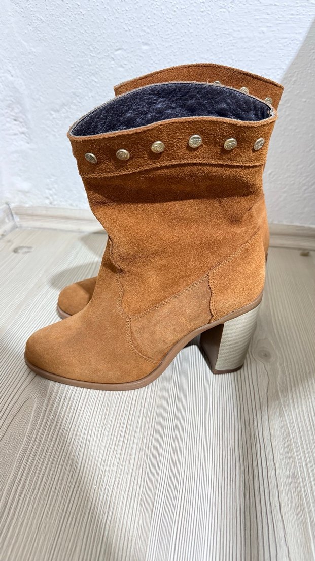 U.S. Polo Kahverengi Süet Kadın Bot,Topuklu - Görsel 5