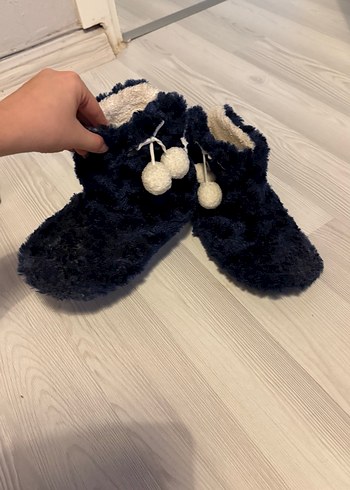 Lacivert Kürk Detaylı Sıcak Ev Terliği 37/38 - Görsel 2