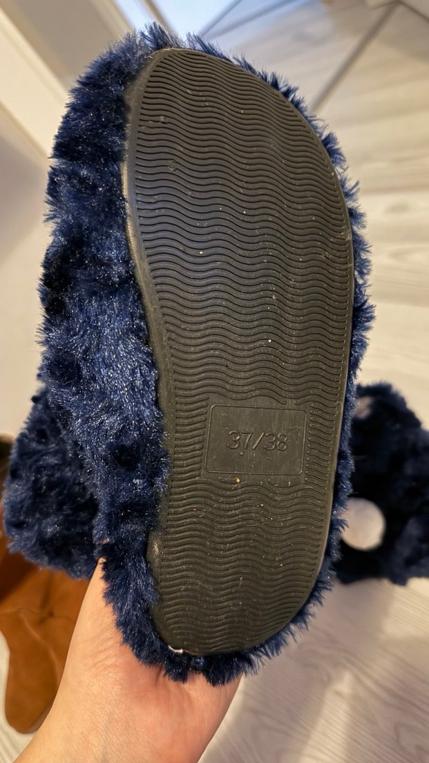 Lacivert Kürk Detaylı Sıcak Ev Terliği 37/38 - Görsel 3