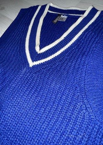 H&M Lacivert Kolsuz Süeter - Görsel 3