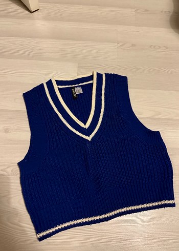 H&M Lacivert Kolsuz Süeter - Görsel 2