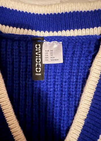 H&M Lacivert Kolsuz Süeter - Görsel 4