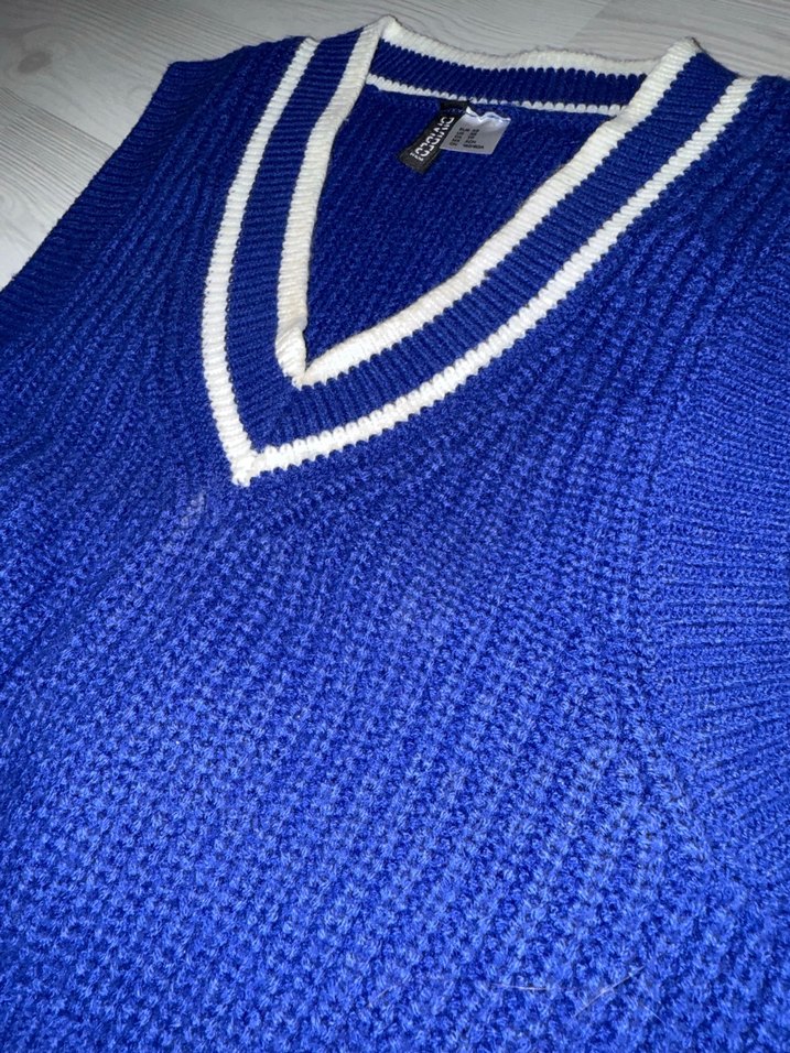 H&M Lacivert Kolsuz Süeter - Görsel 3