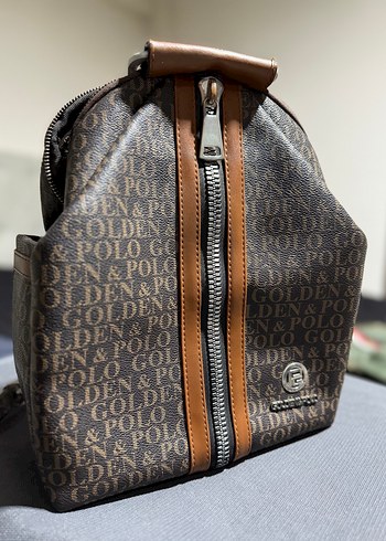 Golden Polo Fermuarlı Kahve Sırt Çantası - Görsel 2