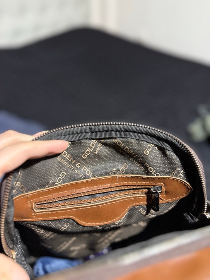 Golden Polo Fermuarlı Kahve Sırt Çantası - Görsel 5