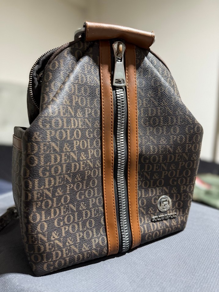 Golden Polo Fermuarlı Kahve Sırt Çantası - Görsel 2