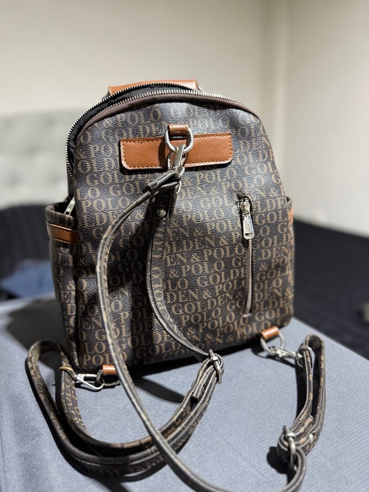 Golden Polo Fermuarlı Kahve Sırt Çantası - Görsel 3