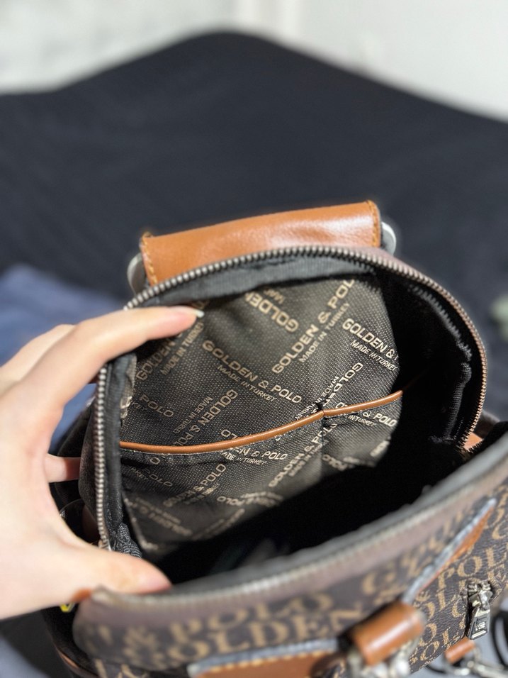 Golden Polo Fermuarlı Kahve Sırt Çantası - Görsel 4