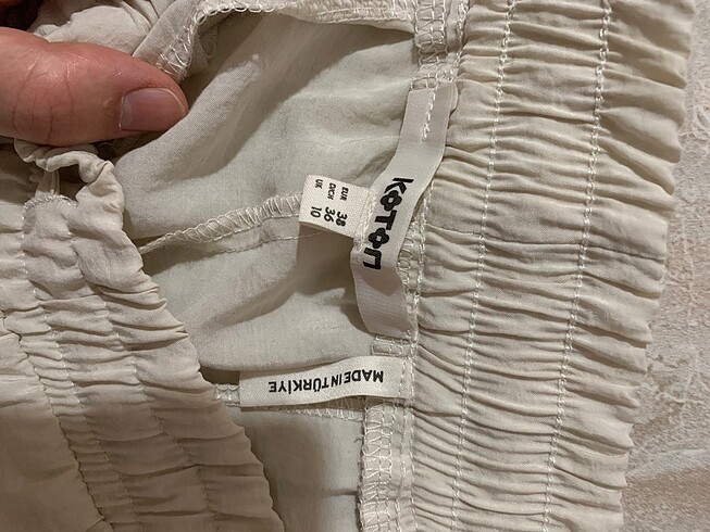 38 Beden ten rengi Renk Koton lastikli bol pantolon