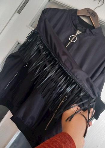 Püsküllü Siyah Gotik Kadın Ceket - Görsel 4