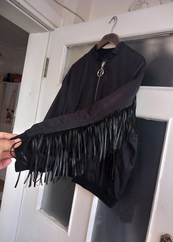 Püsküllü Siyah Gotik Kadın Ceket - Görsel 3