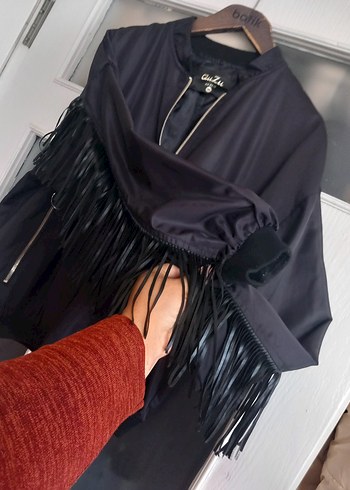 Püsküllü Siyah Gotik Kadın Ceket - Görsel 8